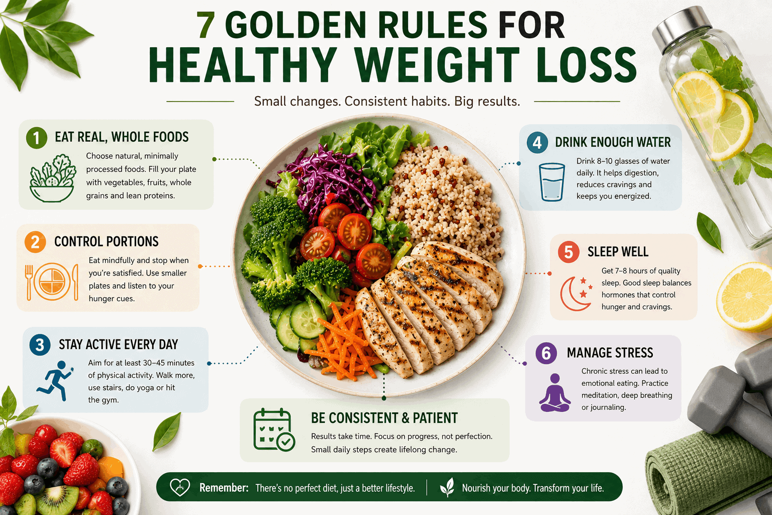 7 golden rules for weight loss summary