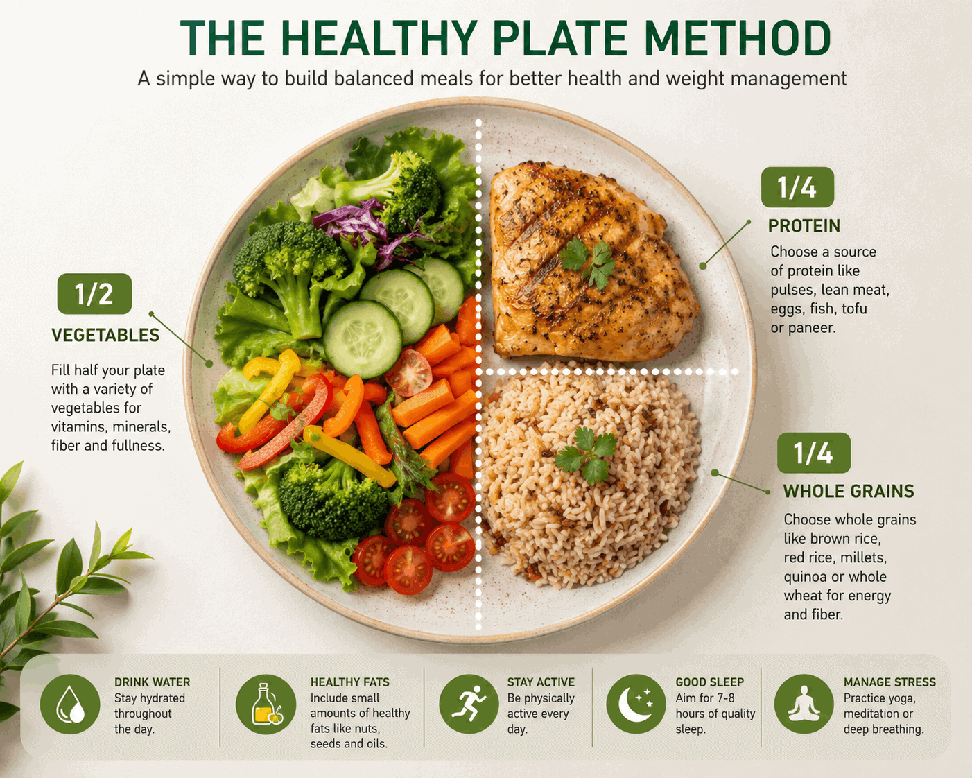 Healthy plate method for weight loss